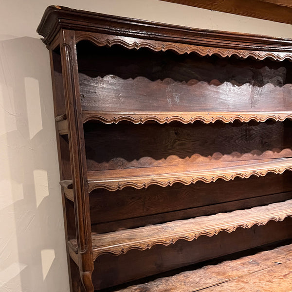 Lot 0136 | French Provincial Louis XV Oak Two-Part Dresser/Buffet (Vaisselier)