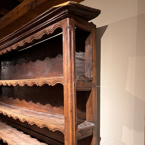 Lot 0136 | French Provincial Louis XV Oak Two-Part Dresser/Buffet (Vaisselier)