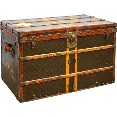 French Louis Vuitton for Arthur Gilmore Classic Monogram Canvas Steamer Trunk