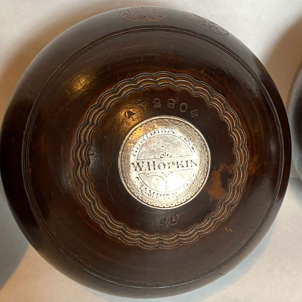 Set Three Vintage Scottish Thomas Taylor Lignum Vitae Sporting Trophy Lawn Bowls