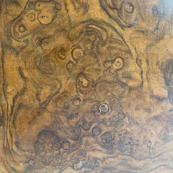 Large English Georgian Style Burled Walnut and Brass Oval Gallery Serving Tray