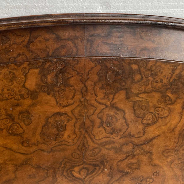 Large English Georgian Style Burled Walnut and Brass Oval Gallery Serving Tray