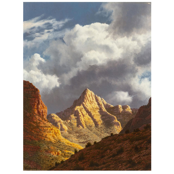 JAMES A. FETHEROLF Oil on Canvas Painting, Sedona's Matterhorn