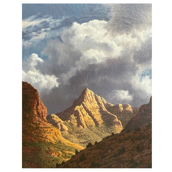 JAMES A. FETHEROLF Oil on Canvas Painting, Sedona's Matterhorn