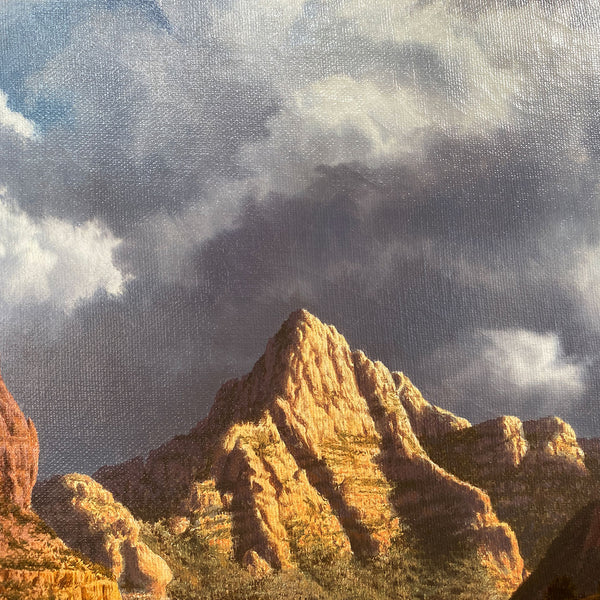 JAMES A. FETHEROLF Oil on Canvas Painting, Sedona's Matterhorn