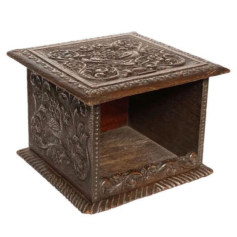 Dutch Carved Oak Foot Warmer Box