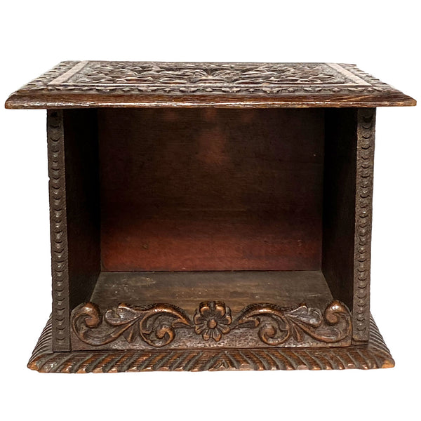 Dutch Carved Oak Foot Warmer Box