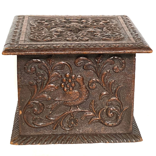 Dutch Carved Oak Foot Warmer Box