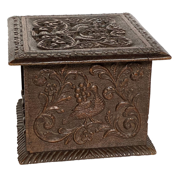 Dutch Carved Oak Foot Warmer Box