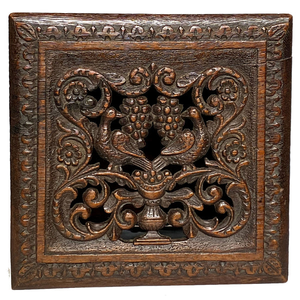 Dutch Carved Oak Foot Warmer Box