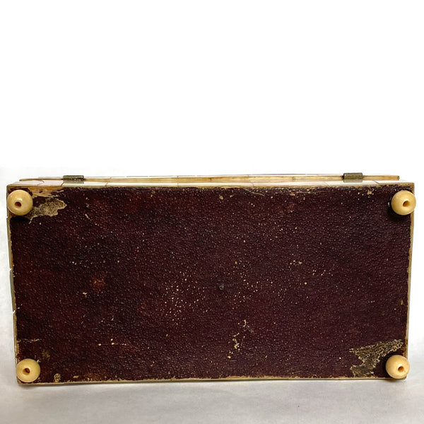 English/French Mother-of-Pearl and Beveled Glass Dresser Box