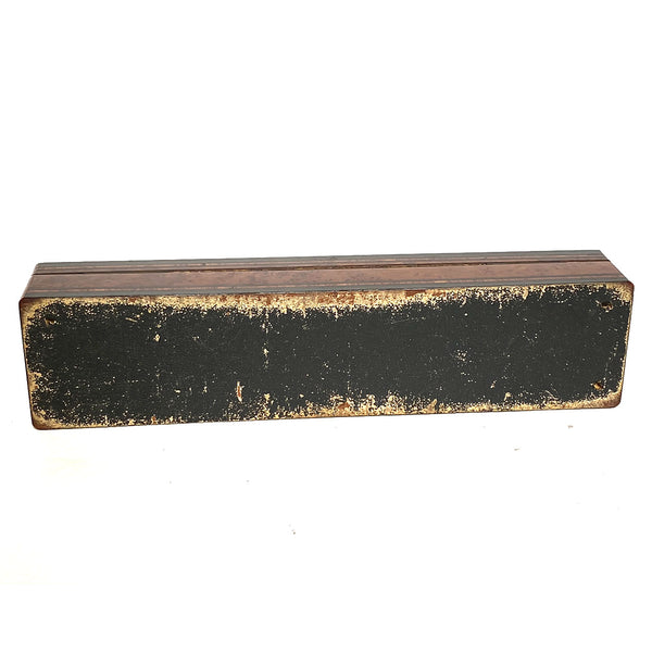 French Napoleon III Amboyna Burl Beveled Glass Fan Dresser Box Vitrine