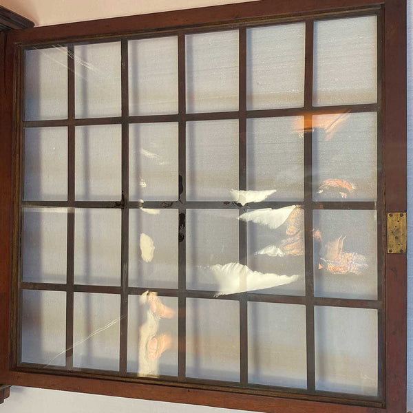 English Arts and Crafts Mahogany Glazed Door Hanging Cabinet