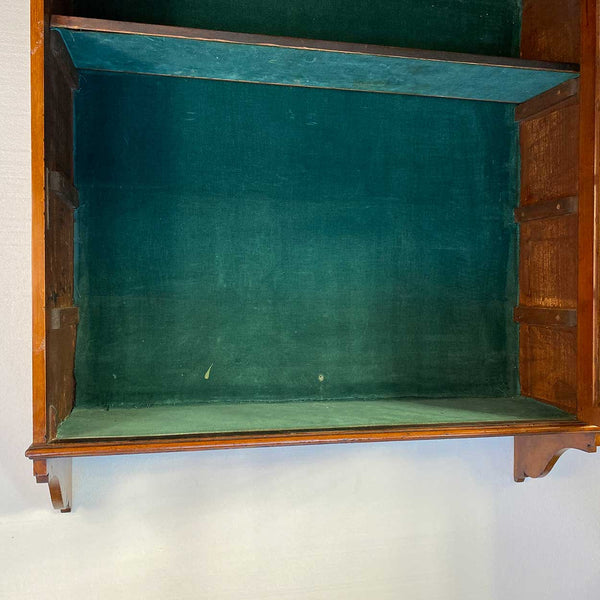 English Arts and Crafts Mahogany Glazed Door Hanging Cabinet