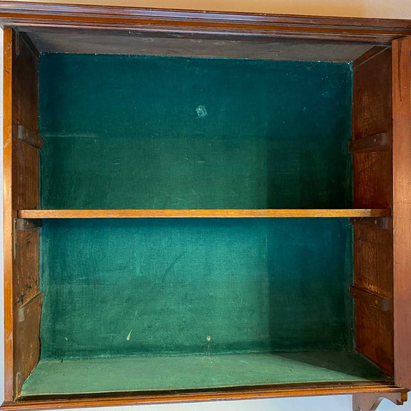 English Arts and Crafts Mahogany Glazed Door Hanging Cabinet