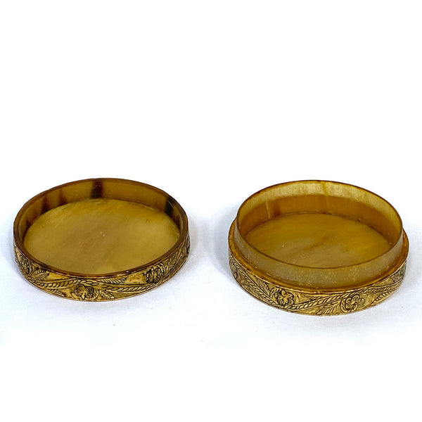 Spanish Colonial Carved Ivory Round Box