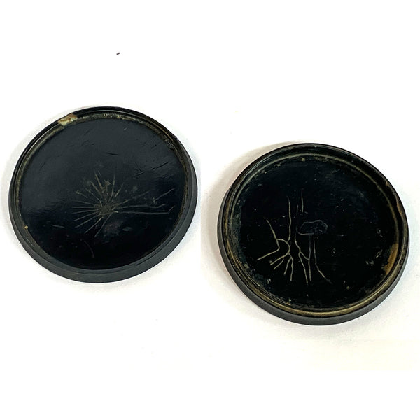Continental Lacquered and Painted Papier-Mache Snuff Box, Leda and the Swan
