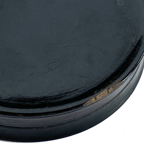 German Stobwasser-Type Lacquered and Painted Papier-Mache Snuff Box, Seated Lady