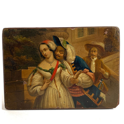 German Stobwasser Type Lacquered Papier-Mâché Snuff Box