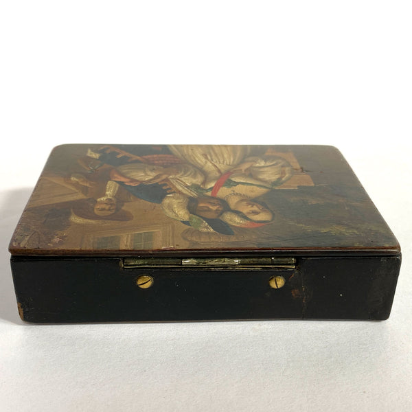 German Stobwasser Type Lacquered Papier-Mâché Snuff Box