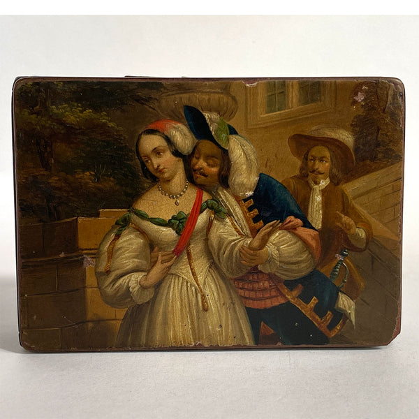 German Stobwasser Type Lacquered Papier-Mâché Snuff Box