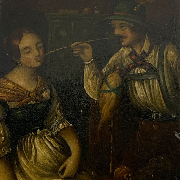 German Johann Paul Hahn Painted and Lacquered Papier-Mache Snuff Box