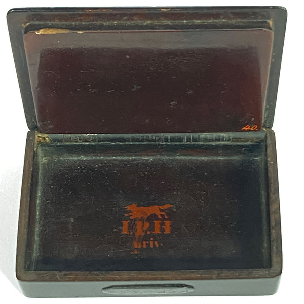 German Johann Paul Hahn Painted and Lacquered Papier-Mache Snuff Box