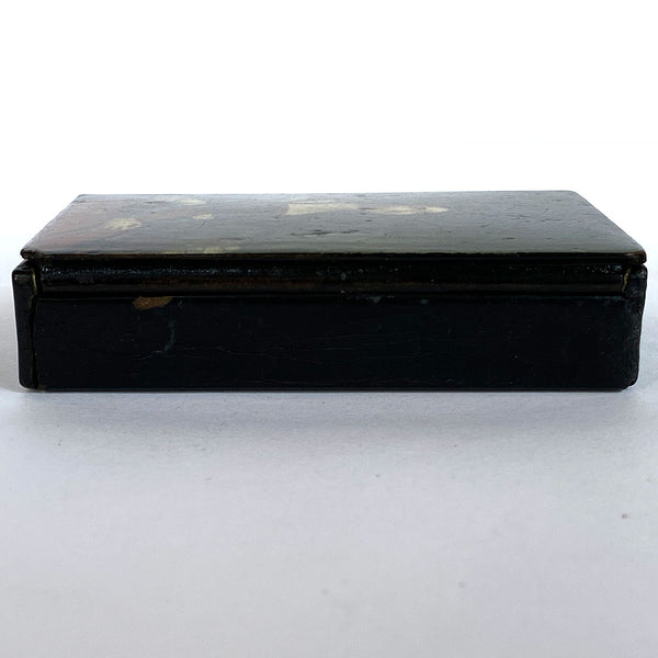 German Stobwasser-Type Lacquered Papier-Mache Snuff Box, Portrait of a Lady