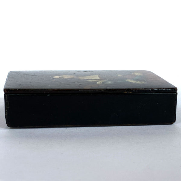 German Stobwasser-Type Lacquered Papier-Mache Snuff Box, Portrait of a Lady