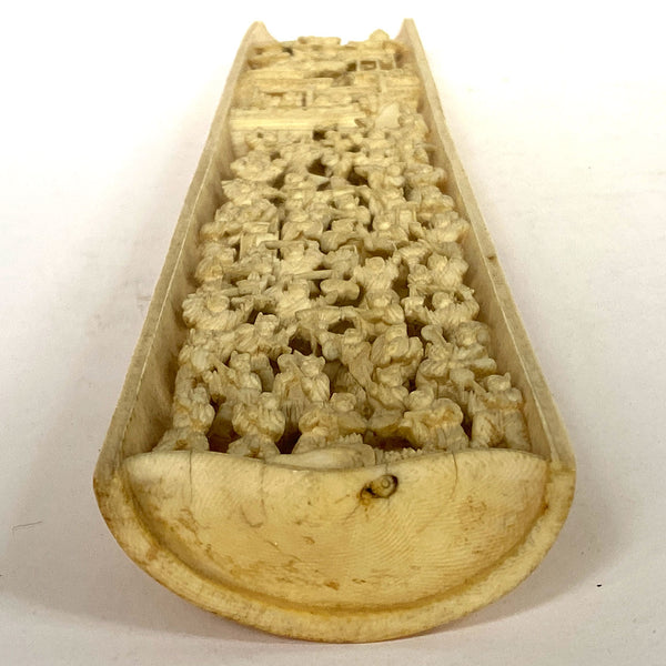 Chinese Qing Carved Ivory Scholar's Wrist Rest