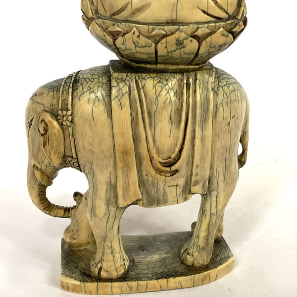 Chinese Ivory Bodhisattva Samantabhadra (Puxian) on Elephant Statue