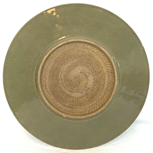Chinese Yaozhou Celadon Pottery Floral Molded Plate