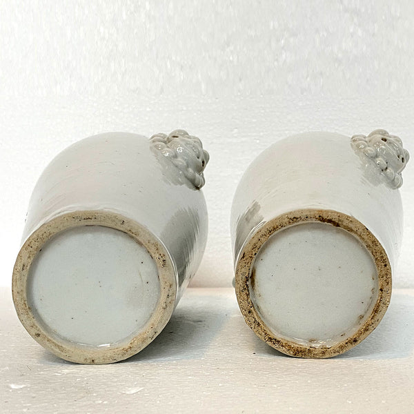 Pair of Chinese Dehua Porcelain Meiping Vases