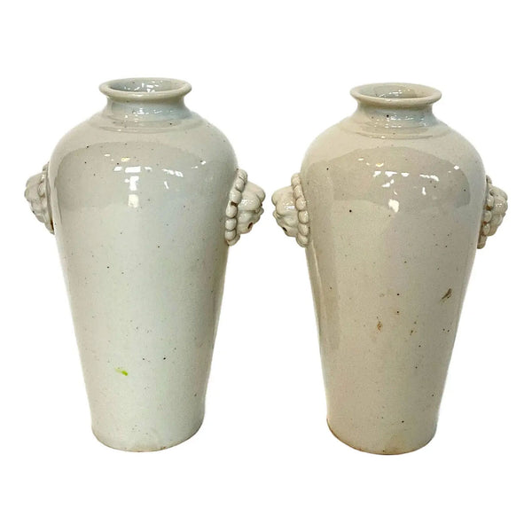 Pair of Chinese Qing Dehua Porcelain Meiping Vases
