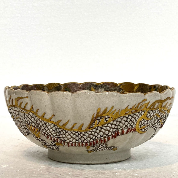 Small Fine Japanese Meiji Satsuma Gilt Pottery Bowl