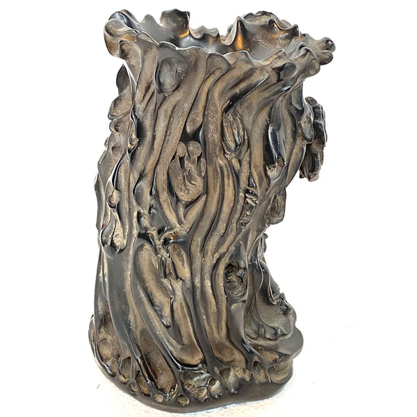 [CONSIGNOR RETURN] Chinese Carved Scholar under Tree Brush Pot