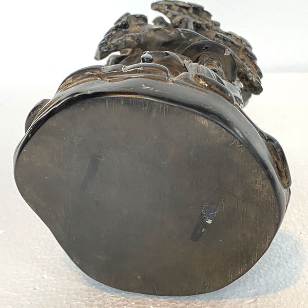 [CONSIGNOR RETURN] Chinese Carved Scholar under Tree Brush Pot