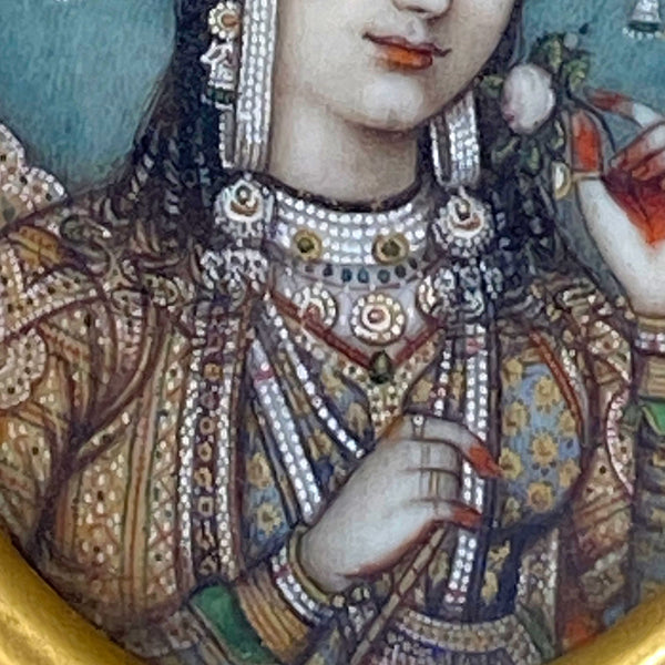 Indian Miniature Portrait Painting, Empress Mumtaz Mahal