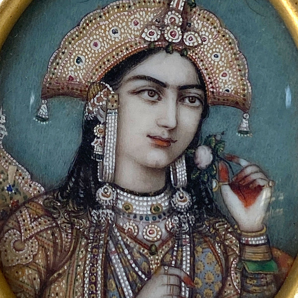 Indian Miniature Portrait Painting, Empress Mumtaz Mahal