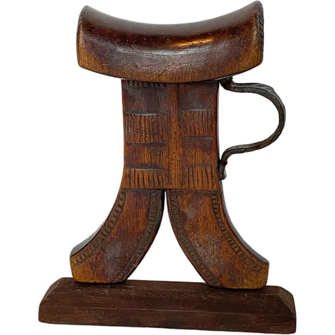 African Kenya / Uganda Wood and Wrought Iron Headrest