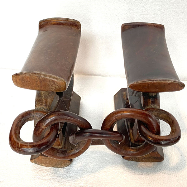 African Shona / Tsonga Hardwood Ceremonial Wedding Double Headrest