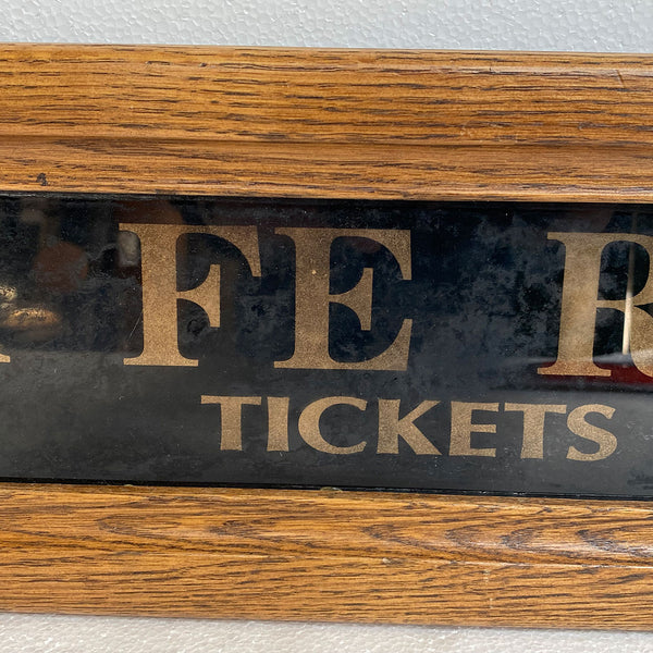 Set Two American Reverse Painted Mirrored Glass Santa Fe Railway Signs