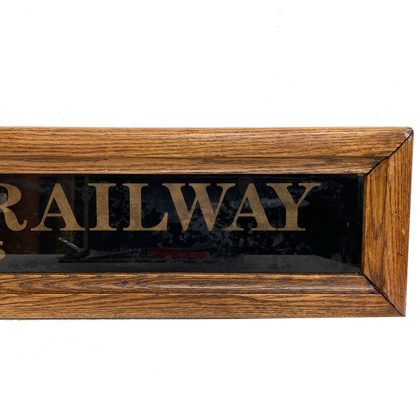 Set Two American Reverse Painted Mirrored Glass Santa Fe Railway Signs