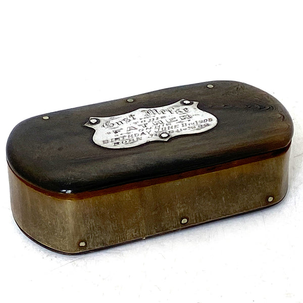 Victorian Horn Snuff Box and Cigar Cutter