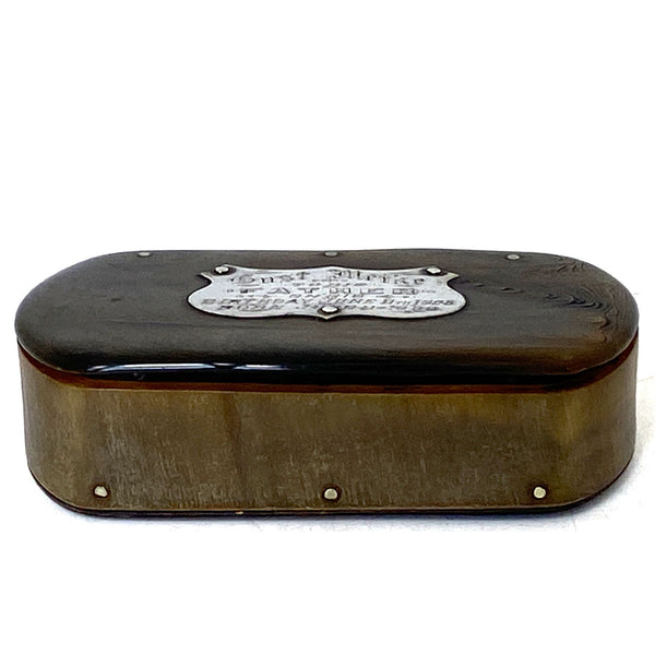Victorian Horn Snuff Box and Cigar Cutter