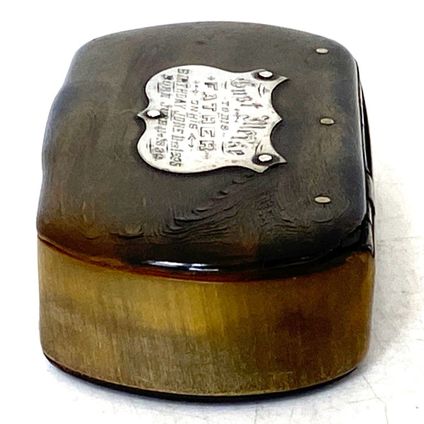 Victorian Horn Snuff Box and Cigar Cutter