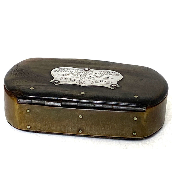 Victorian Horn Snuff Box and Cigar Cutter