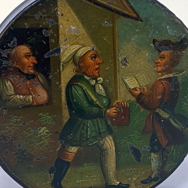 German Lacquered and Painted Paper-Mache Table Snuff Box