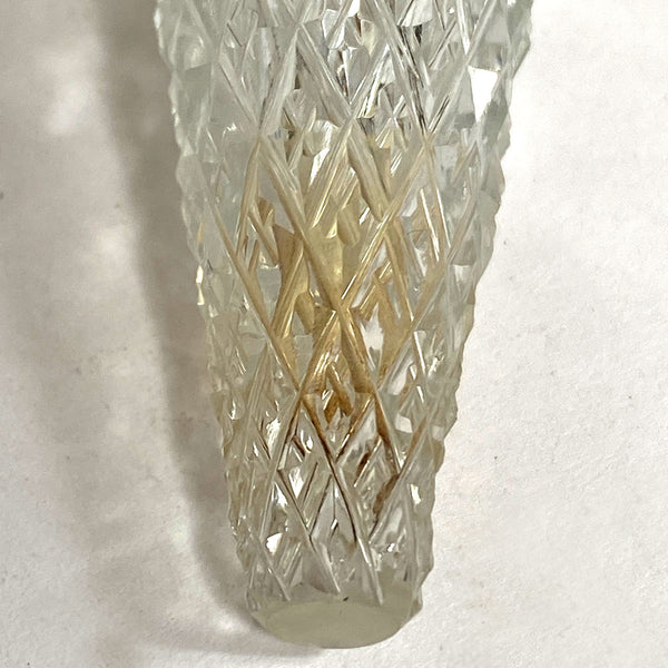 English George Brace Sterling Silver and Cut Crystal Scent Flask with Case
