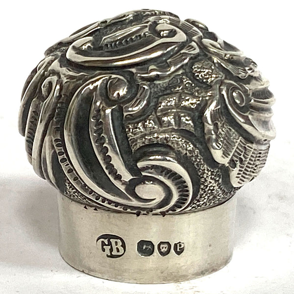 English George Brace Sterling Silver and Cut Crystal Scent Flask with Case
